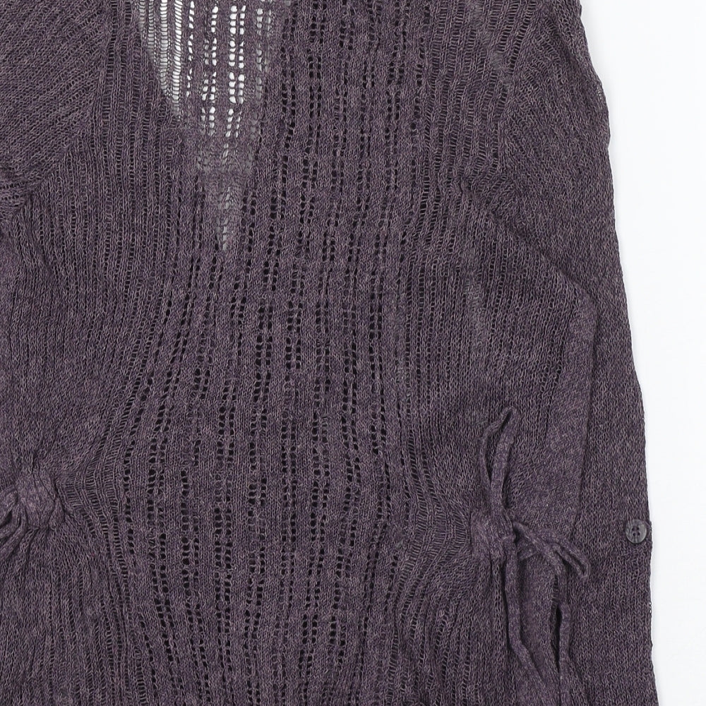 Indigo Womens Purple V-Neck Viscose Cardigan Jumper Size 8