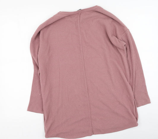 George Womens Pink Round Neck Viscose Pullover Jumper Size S
