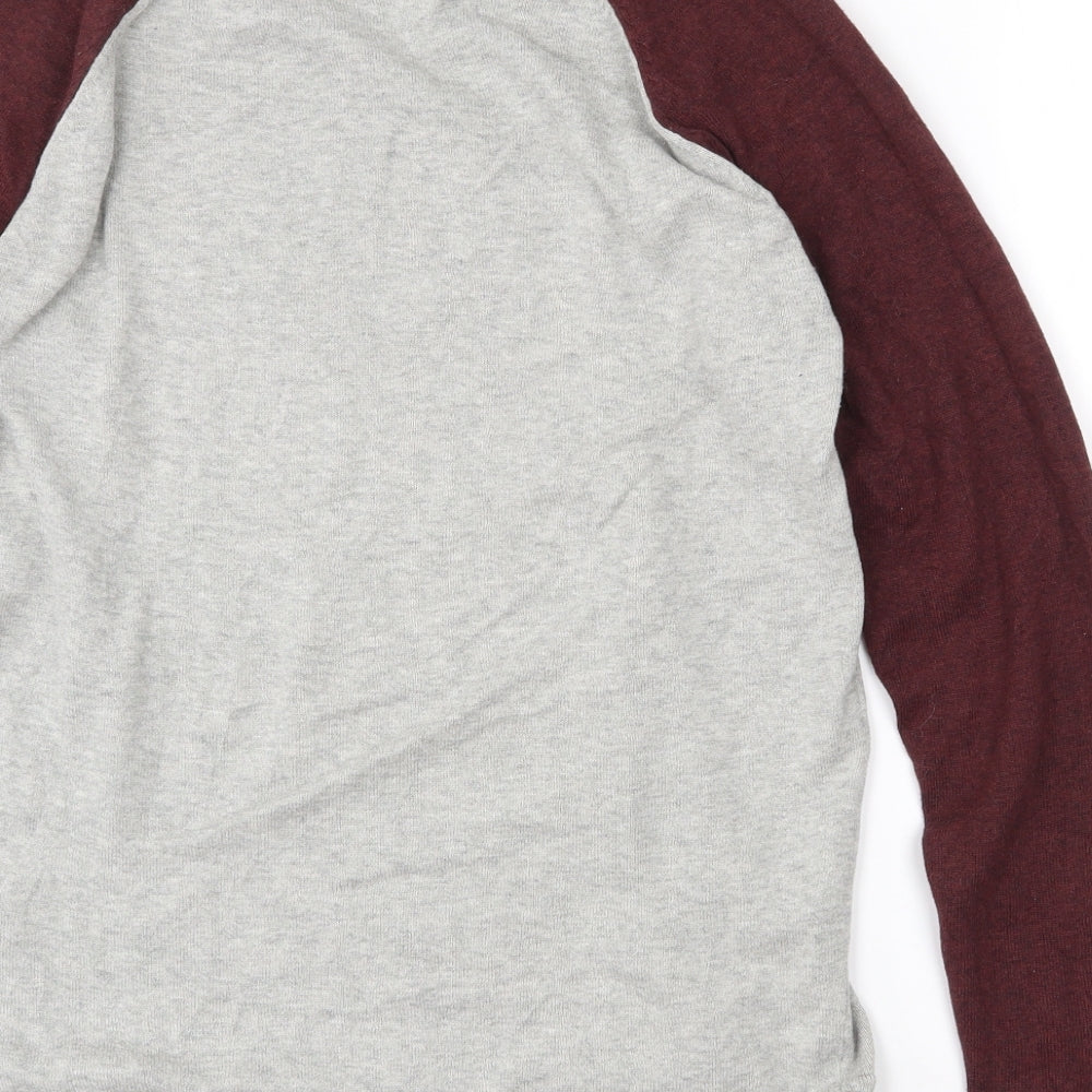 Cedar Wood State Mens Grey Crew Neck Cotton Pullover Jumper Size S