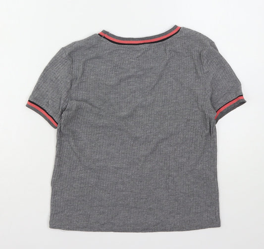 Womens UK Size M H&M Grey Basic T-Shirt