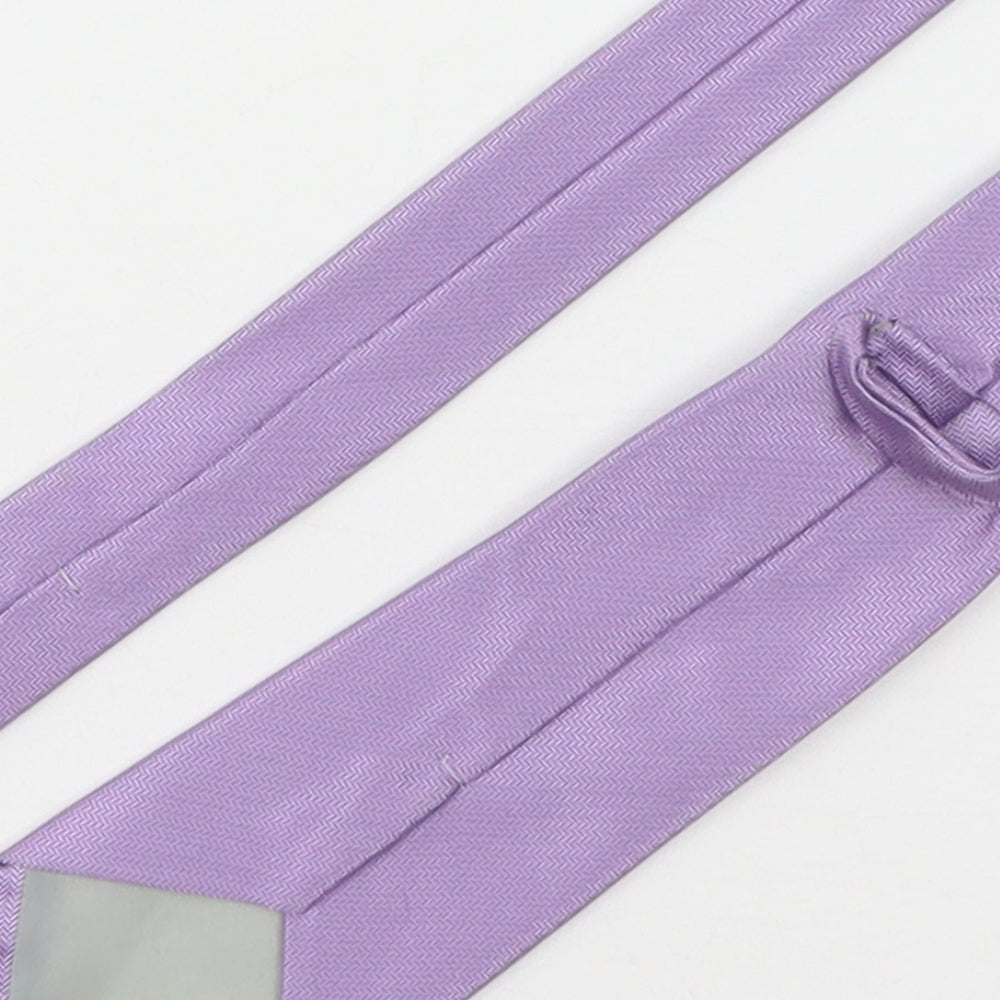 Preworn Mens Purple Geometric Polyester Pointed Tie One Size