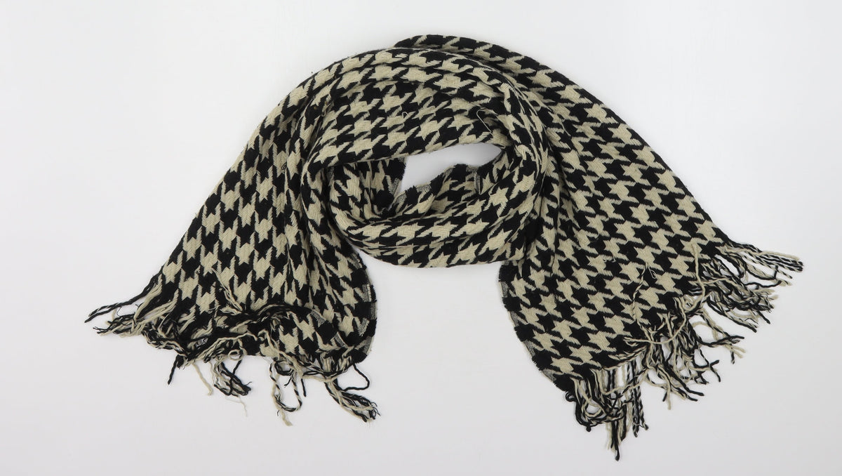 Additional front view of Preworn women’s multicoloured houndstooth polyester shawl/wrap