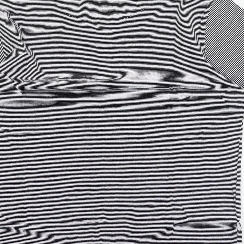 XV Kings Mens Black Striped Cotton Polo Size XL Collared Button