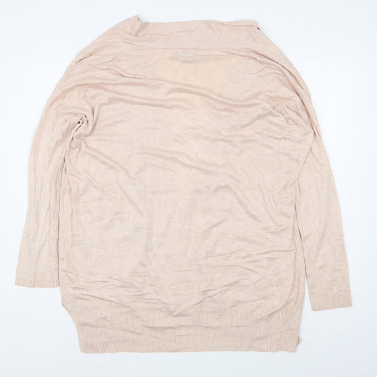 Primark Womens Pink V-Neck Viscose Cardigan Jumper Size 10