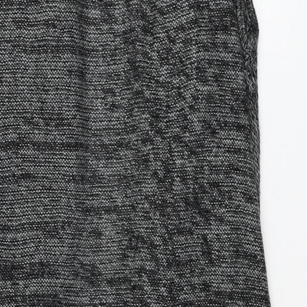 Brand and care label for Crafted women’s grey round neck acrylic cardigan jumper, size UK 12