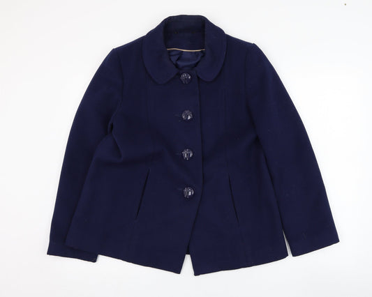 Womens UK Size 12 BM Blue Overcoat