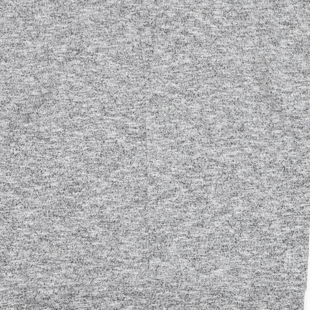 Brand and care label for Dorothy Perkins women’s grey polyester pullover sweatshirt, size UK 8, pullover