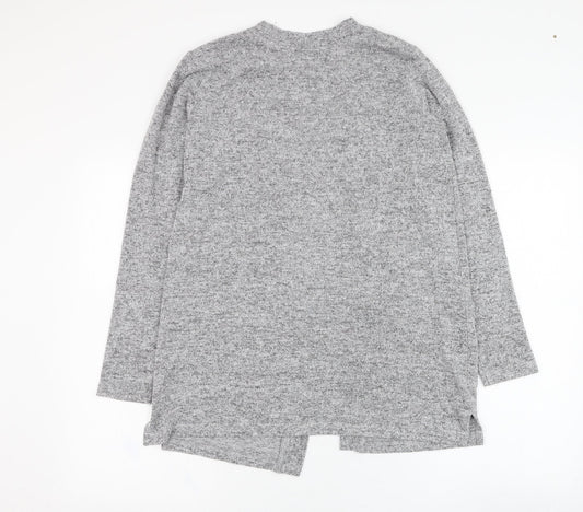 Nutmeg Womens Grey Square Neck  Polyester Cardigan Jumper Size 10