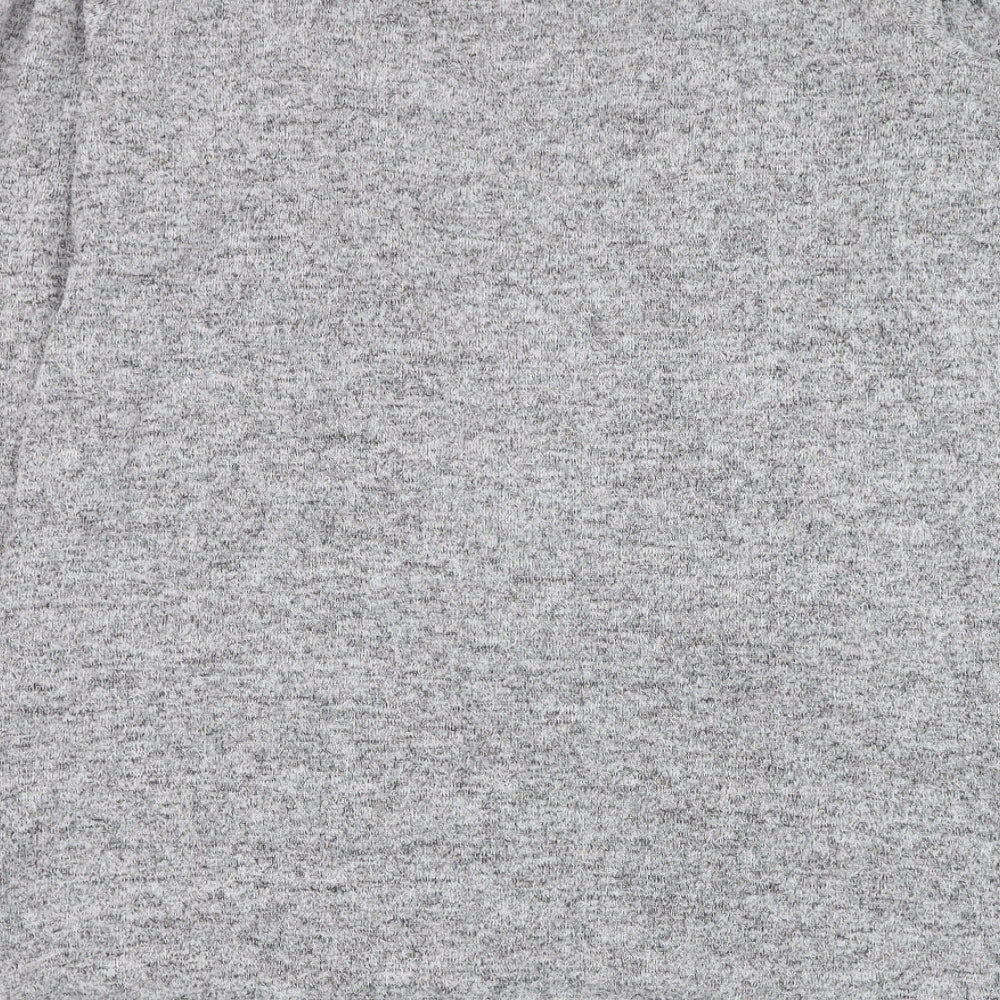 Nutmeg Womens Grey Square Neck  Polyester Cardigan Jumper Size 10