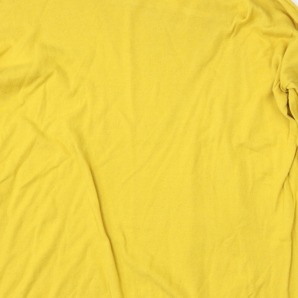 Lara Knit Womens Yellow Round Neck Cotton Pullover Jumper Size S
