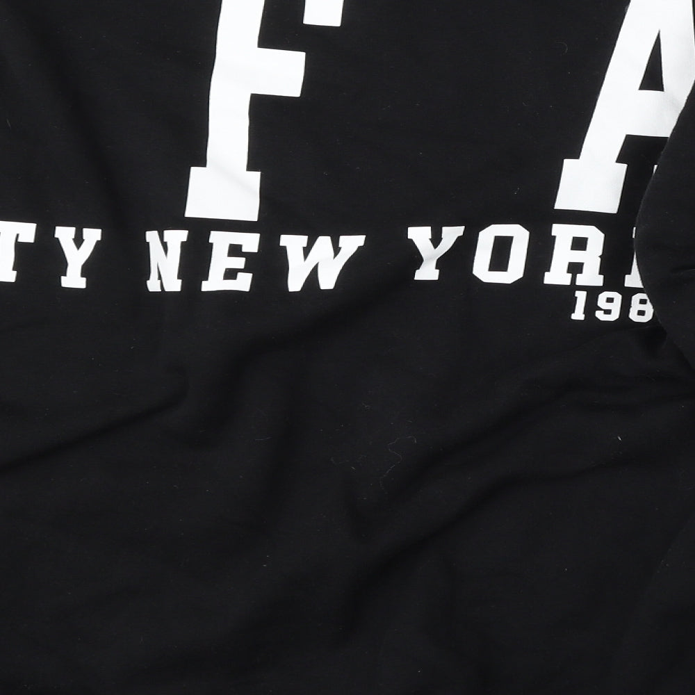 PRETTYLITTLETHING Womens Black Polyester Pullover Sweatshirt Size 12 - New york