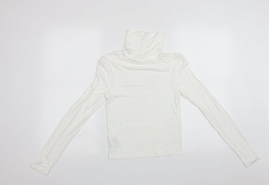Womens UK Size S Divided White Pullover Jumper