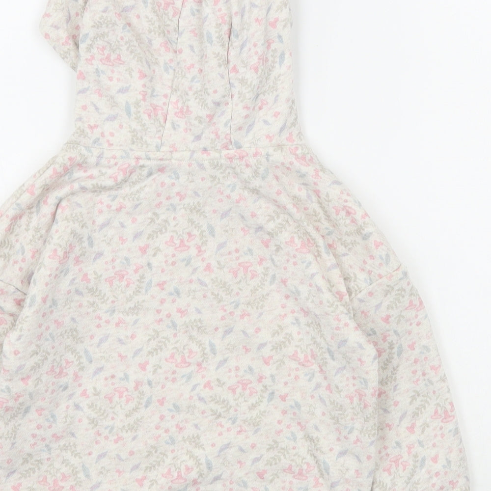 Primark Girls Multicoloured Floral Cotton Pullover Hoodie Size 2-3 Years Pullover