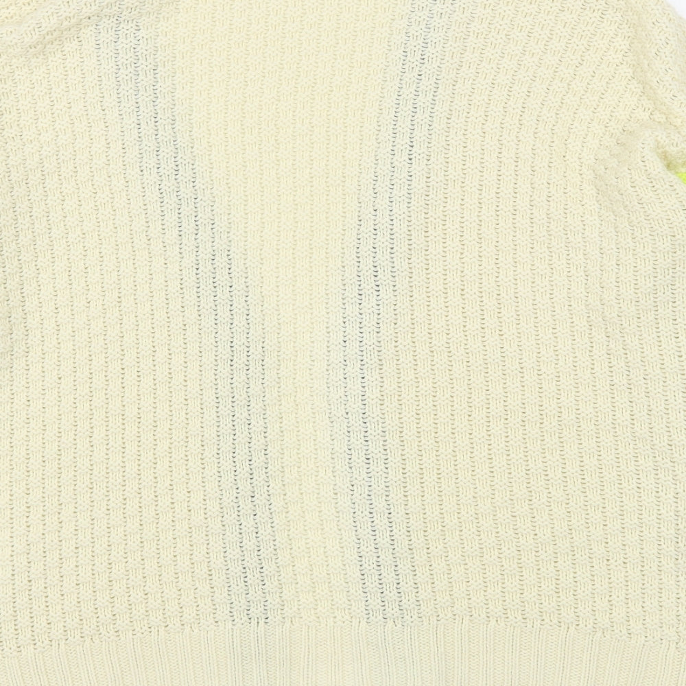 Primark Womens Beige V-Neck Acrylic Cardigan Jumper Size 12