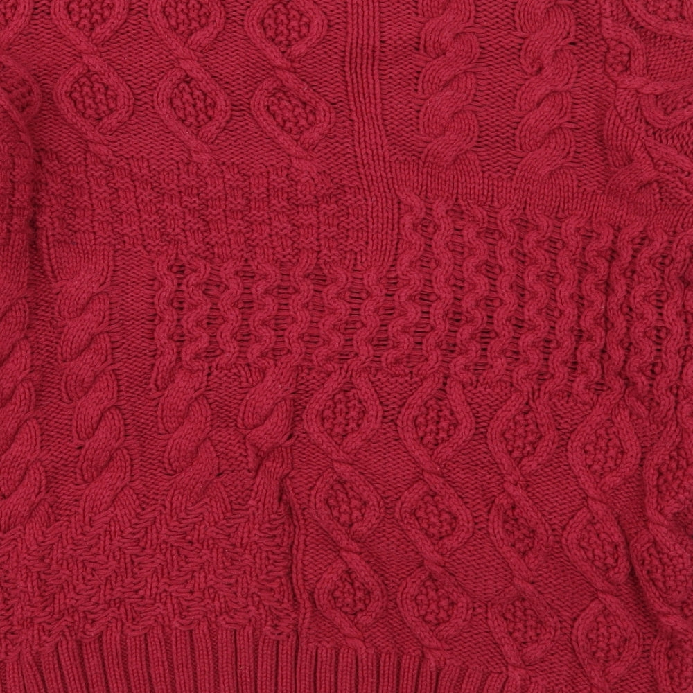 Tuy Womens Pink Round Neck Cotton Pullover Jumper Size 8