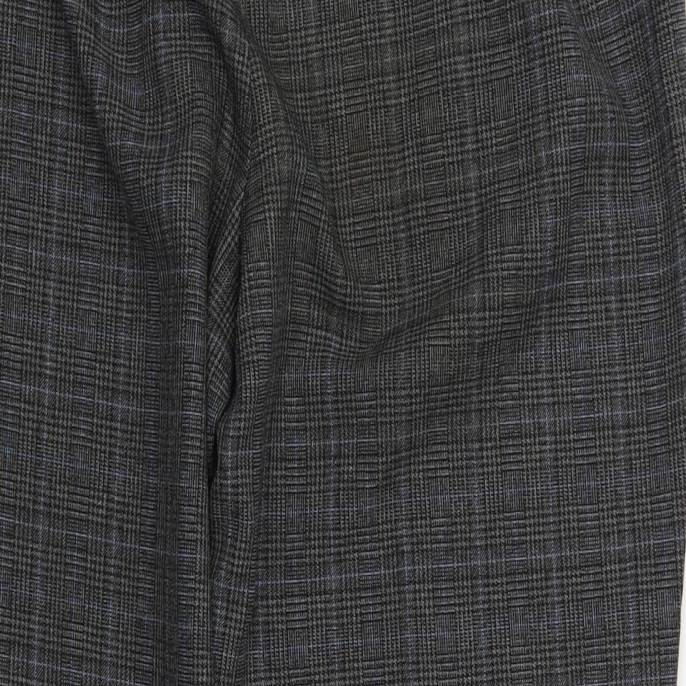 BM Womens Grey Plaid Polyester Trousers Size 18 L27 in Regular