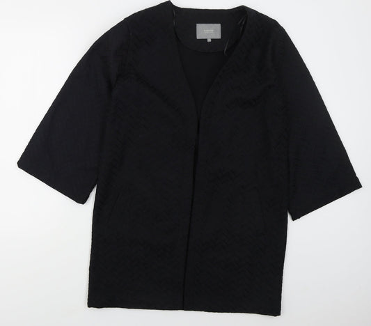 Additional front view of b.young women’s black geometric jacket, size M