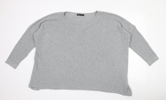 SheIn Womens Grey Round Neck Polyester Pullover Jumper Size 14 - 14-16