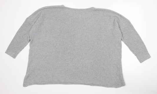 SheIn Womens Grey Round Neck  Polyester Pullover Jumper Size 14   - 14-16