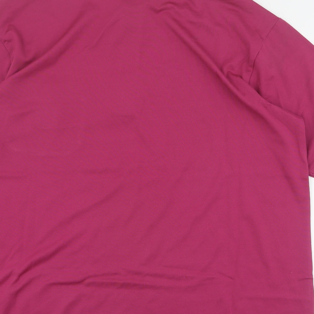 St Bernard Mens Pink Cotton Polo Size L Collared Button