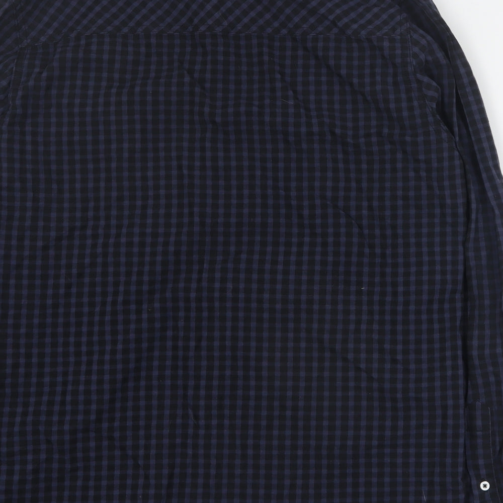 Mens UK Size S Lee Cooper Blue Button-Up Long Sleeve Casual Shirt