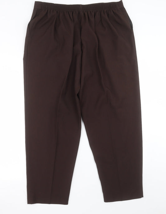 Preworn Womens Brown Polyester Trousers Size 36 in L27 in Regular