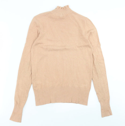 River Island Womens Orange High Neck Viscose Pullover Jumper Size 10