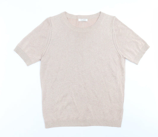 Womens UK Size 14 Classic Pink Basic T-Shirt