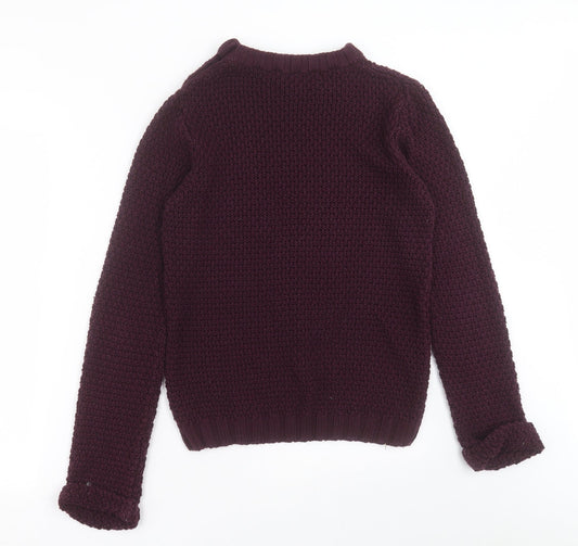 NEXT Womens Purple Crew Neck Cotton Pullover Jumper Size 10