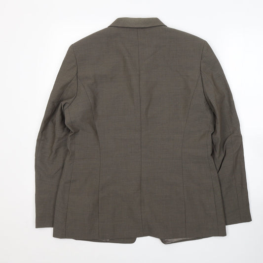 Marks and Spencer Womens Brown Polyester Jacket Suit Jacket Size 14