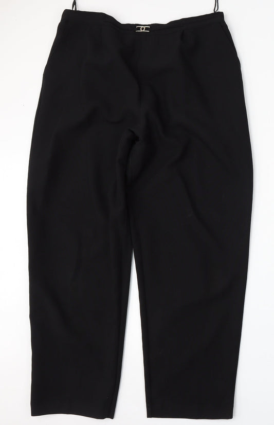 Womens UK Size 18 Classic Regular Fit Black Trousers