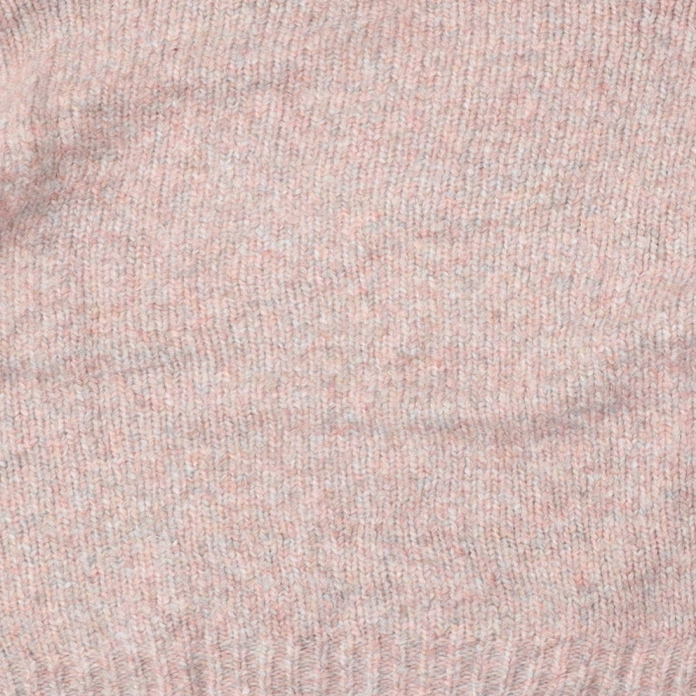 TU Womens Pink V-Neck Acrylic Pullover Jumper Size L