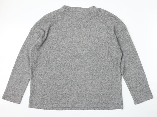 F&F Womens Grey Round Neck Polyester Pullover Jumper Size M