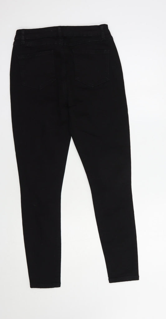 Denim Co. Womens Black Cotton Skinny Jeans Size 12 L28 in Regular Button