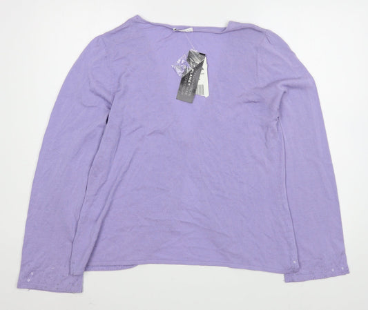 Womens UK Size M Planet Purple Cardigan Jumper