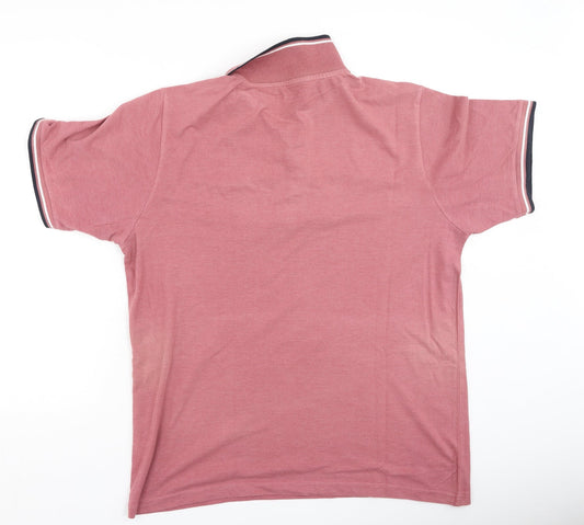 Preworn Mens Pink Cotton Polo Size L Collared