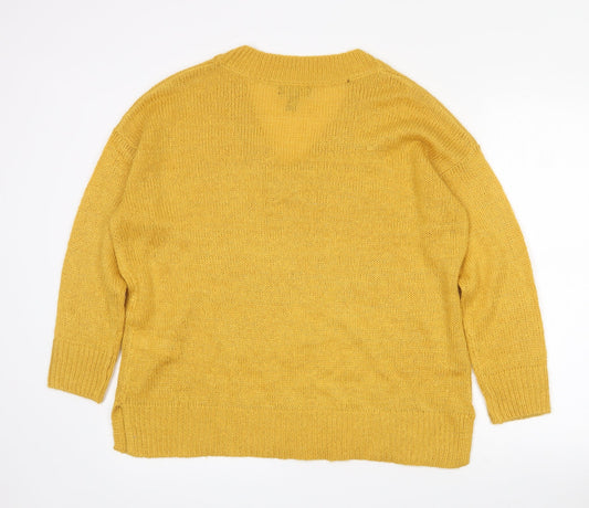 Womens UK Size S New Look Yellow Pullover Jumper