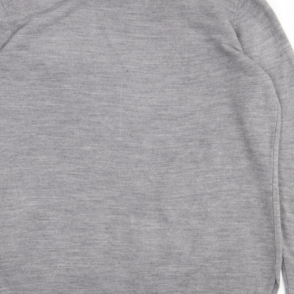 Primark Womens Grey Crew Neck Acrylic Pullover Jumper Size 12