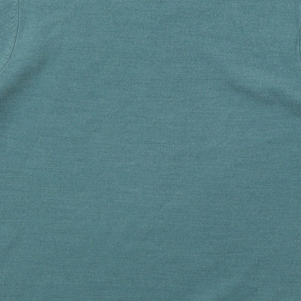 BHS Womens Blue Boat Neck Acrylic Pullover Jumper Size 12