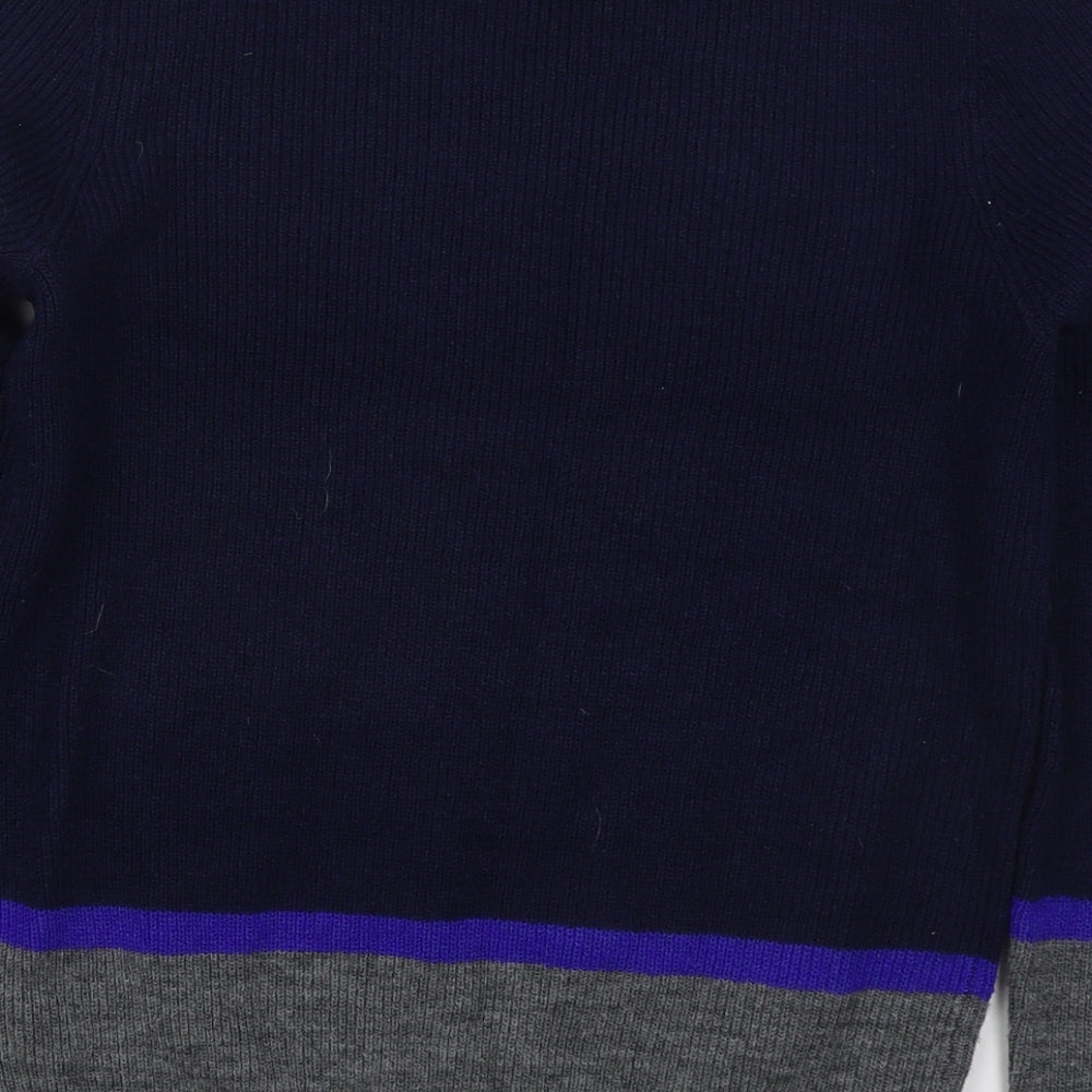 Marks and Spencer Mens Blue Crew Neck Polyester Pullover Jumper Size M