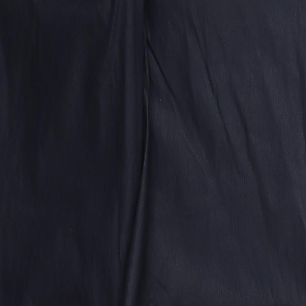 Up Fashion Womens Blue Cotton Trousers Size 16 L31.5 in Regular Button