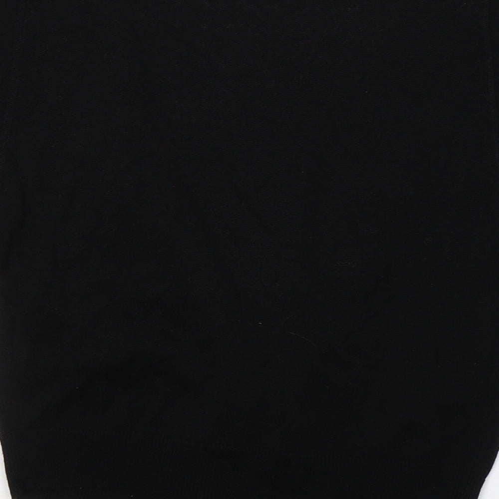 Brand and care label for Autonomy women’s black v-neck cotton cardigan jumper, size UK 12