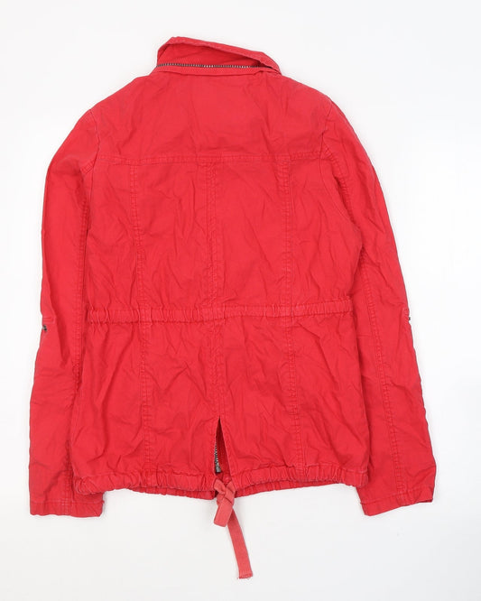 Denim & Co. Womens Red Jacket Coat Size 10 Zip
