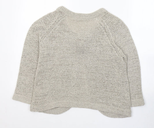 BHS Womens Beige Round Neck Acrylic Cardigan Jumper Size 14