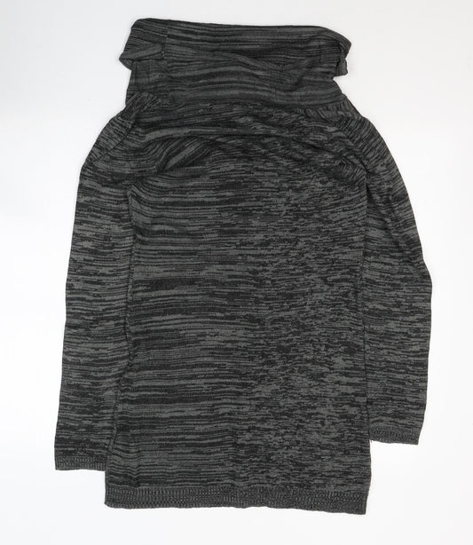 Miso Womens Grey Acrylic Tunic Blouse Size 8 Roll Neck