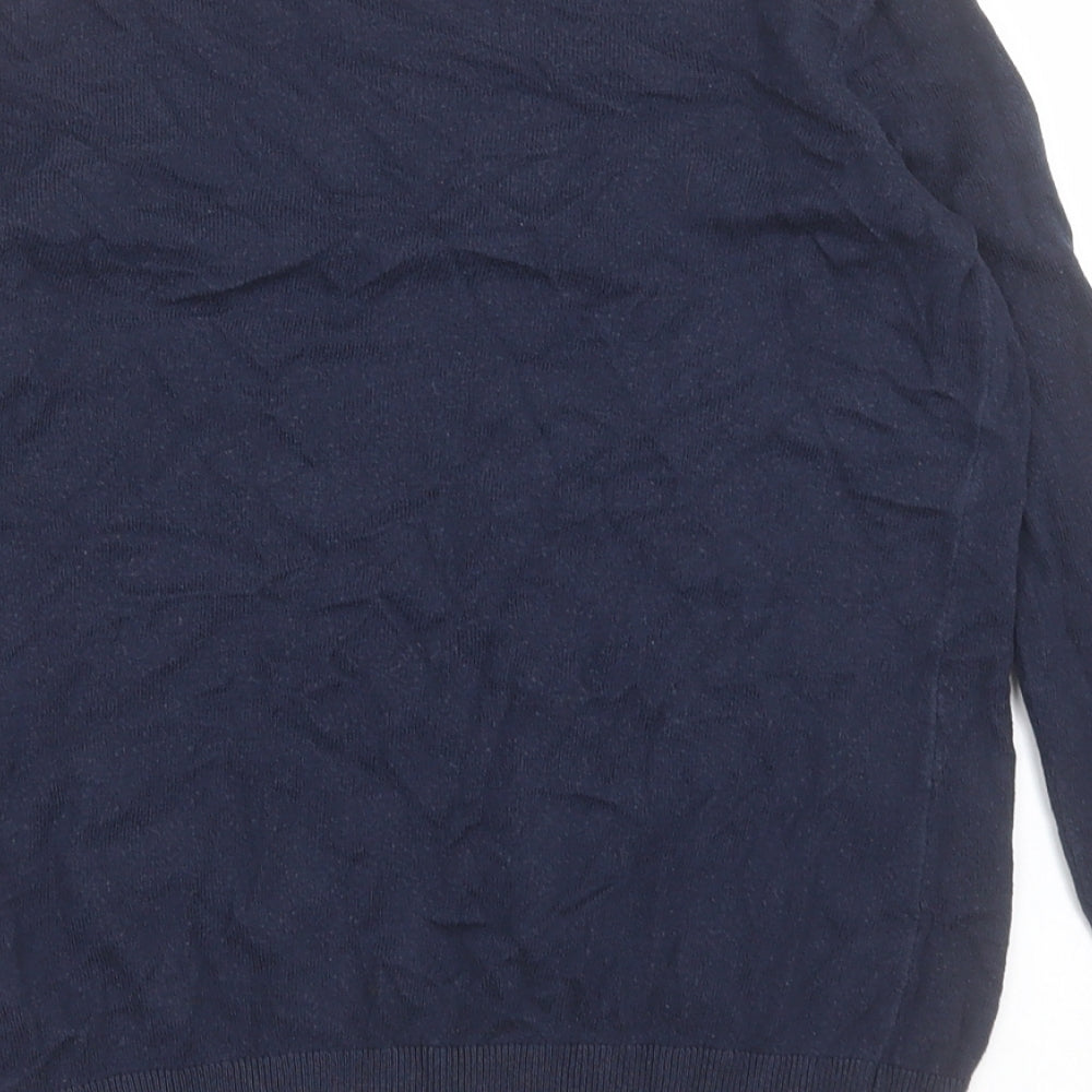 Warehouse Womens Blue Crew Neck Acrylic Pullover Jumper Size 12