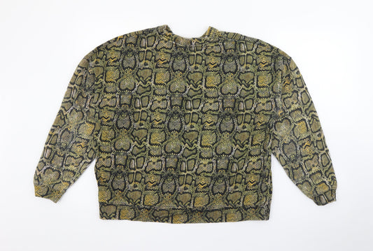 Womens UK Size S Pull&Bear Green Pullover Sweatshirt