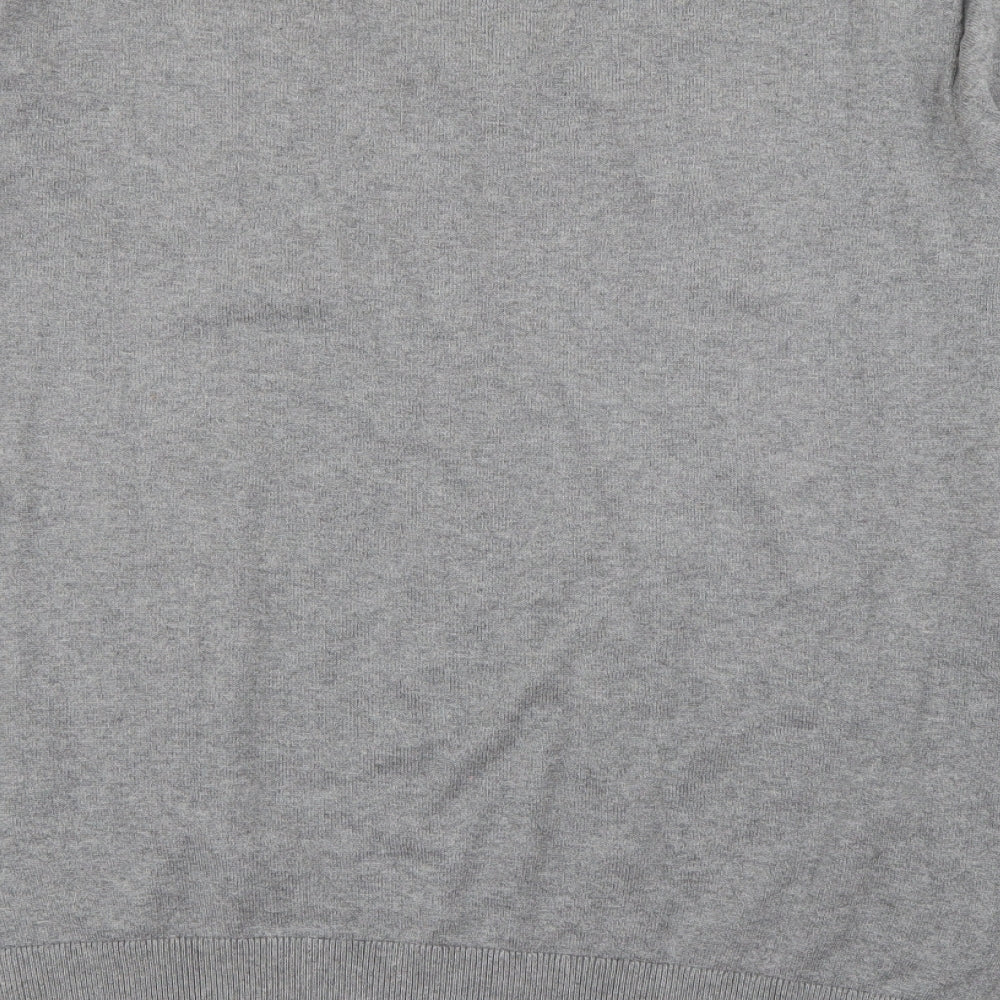 Gap Mens Grey V-Neck Cotton Pullover Jumper Size L