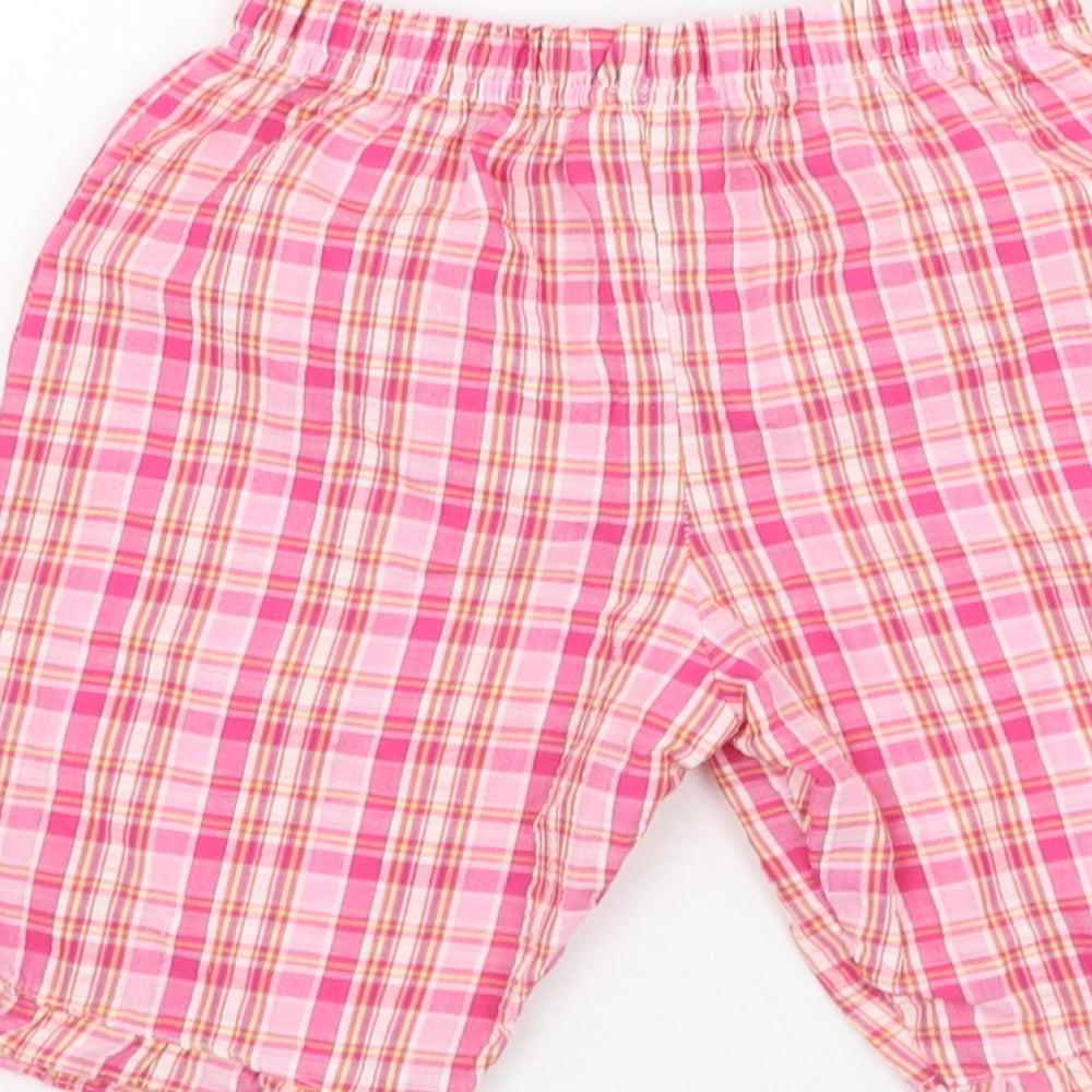 In the pink Girls Pink Check Polyester Capri Trousers Size 18-24 Months Pullover