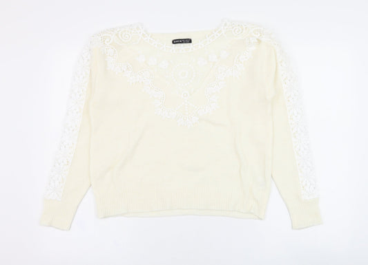 Womens UK Size 10 SheIn Ivory Pullover Jumper